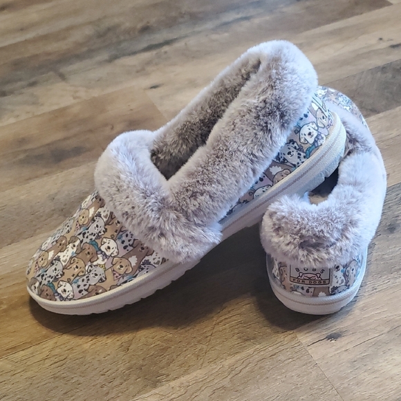 Cozy Dog Print Slippers with Faux Fur Lining - Picture 4 of 6
